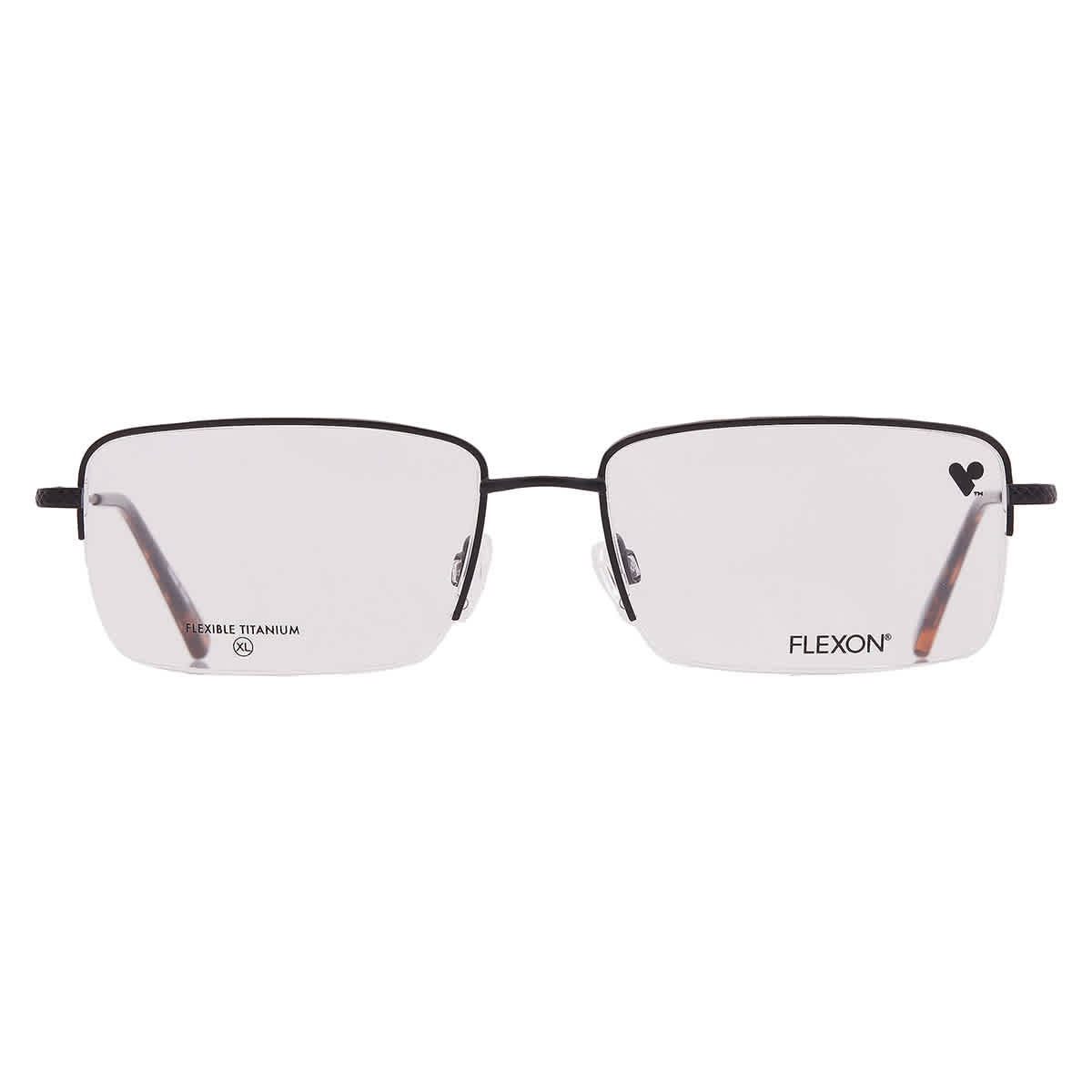Flexon Demo Rectangular Mens Eyeglasses FLEXON H6073 002 59