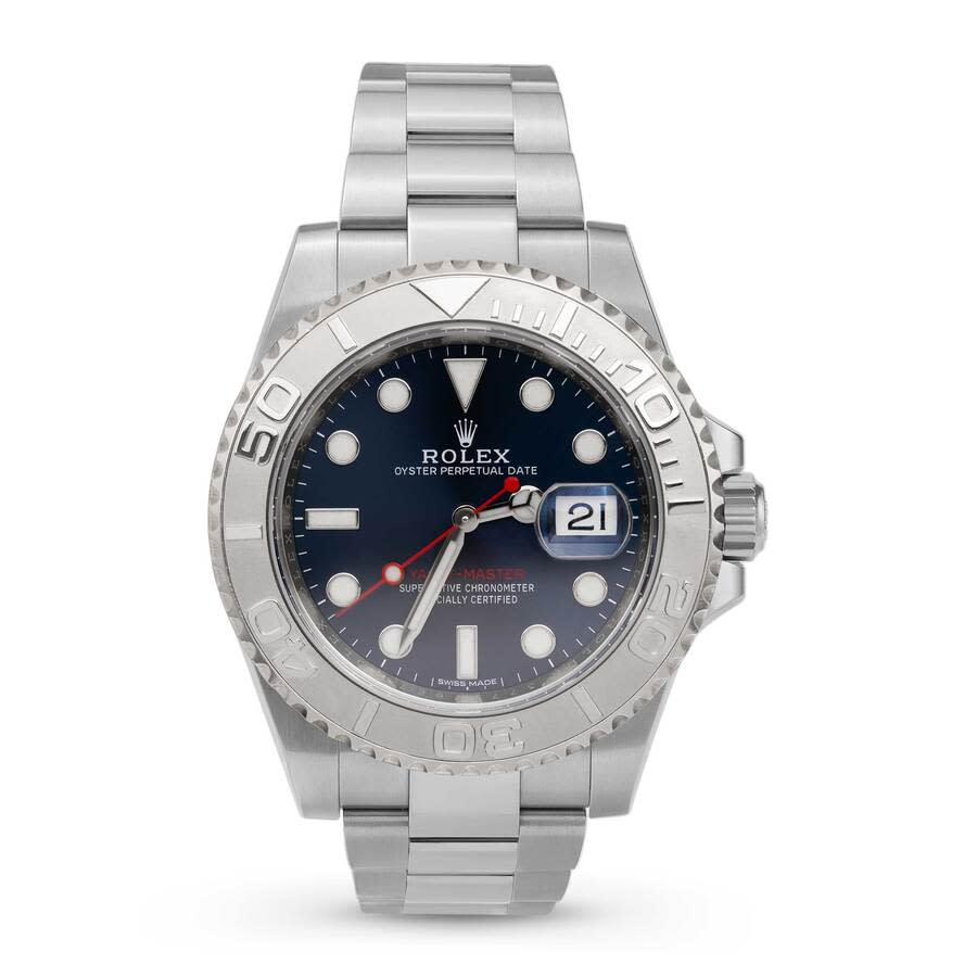 Preowned Rolex YachtMaster Automatic Chronometer Blue Dial Mens Watch 116622 BLSO