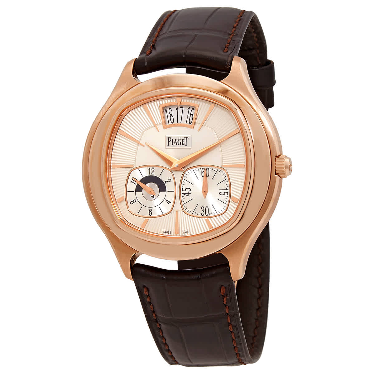 Piaget Emperador Automatic Silver Dial Brown Leather Mens Watch G0A32017 21275$