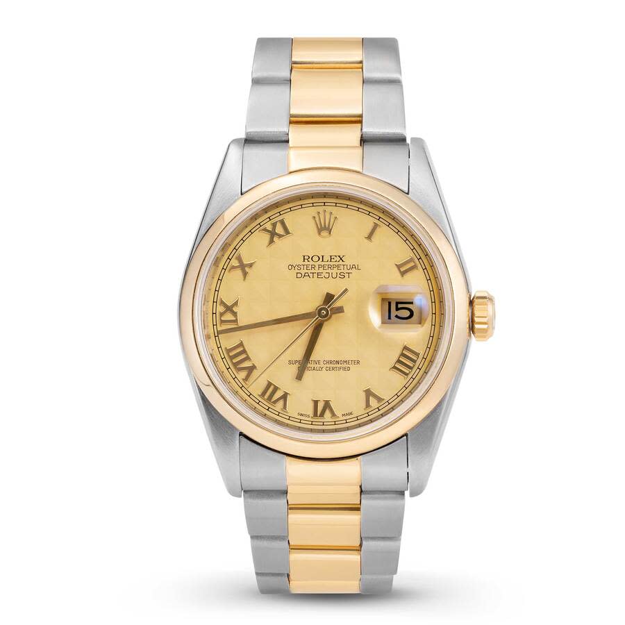 Preowned Rolex Datejust Automatic Chronometer Champagne Dial Unisex Watch 16203 CRO