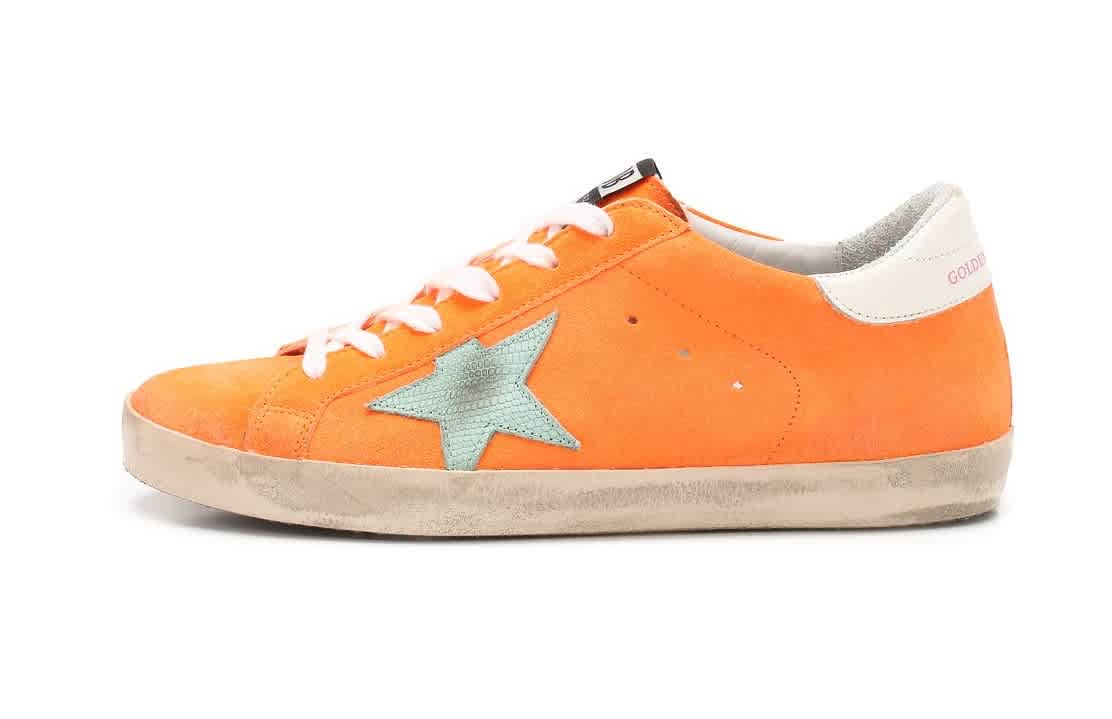 orange golden goose sneakers