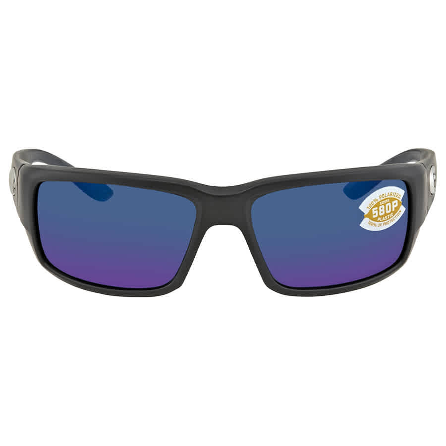 Costa Del Mar Costa Fantail Matte Black Frame Sunglasses w/Blue Mirror 580P Lenses 06S9006-90061659