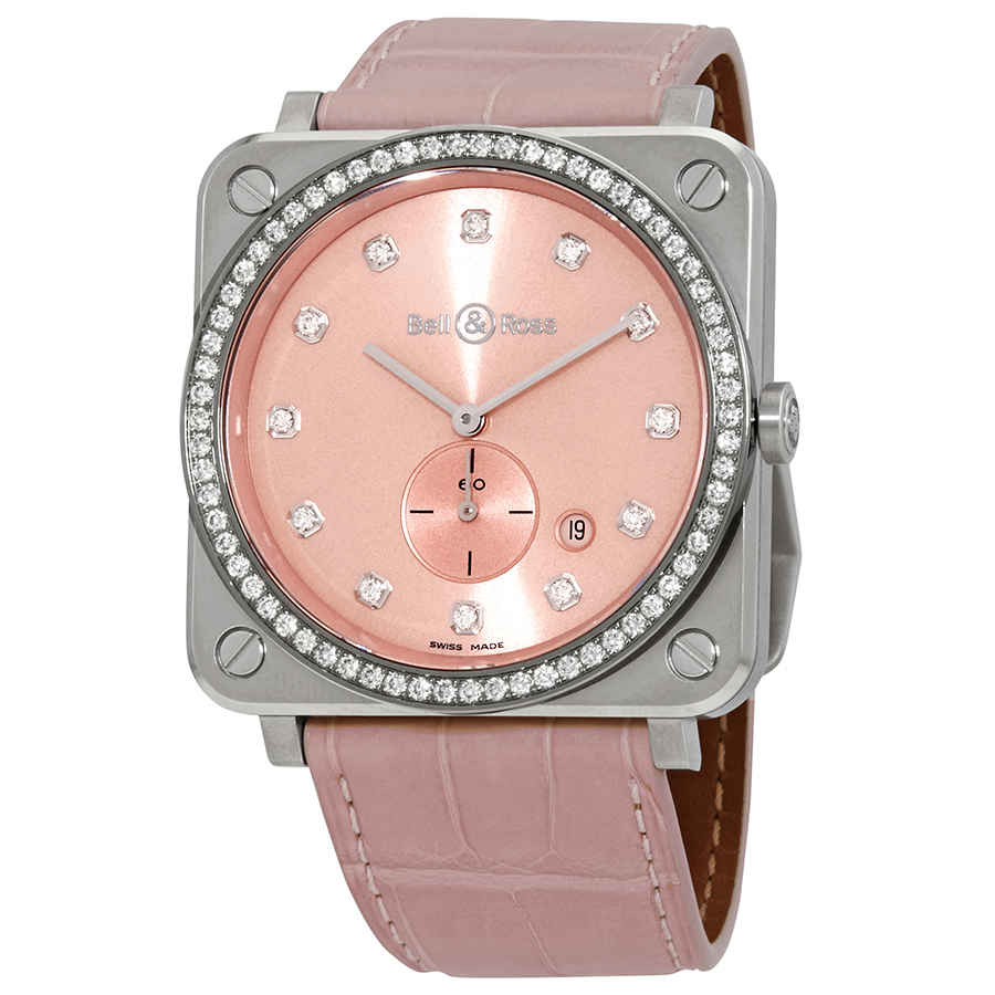 Bell and Ross Novarosa Quartz Diamond Pink Dial Ladies Watch BRS-PK-ST-LGD/SCR