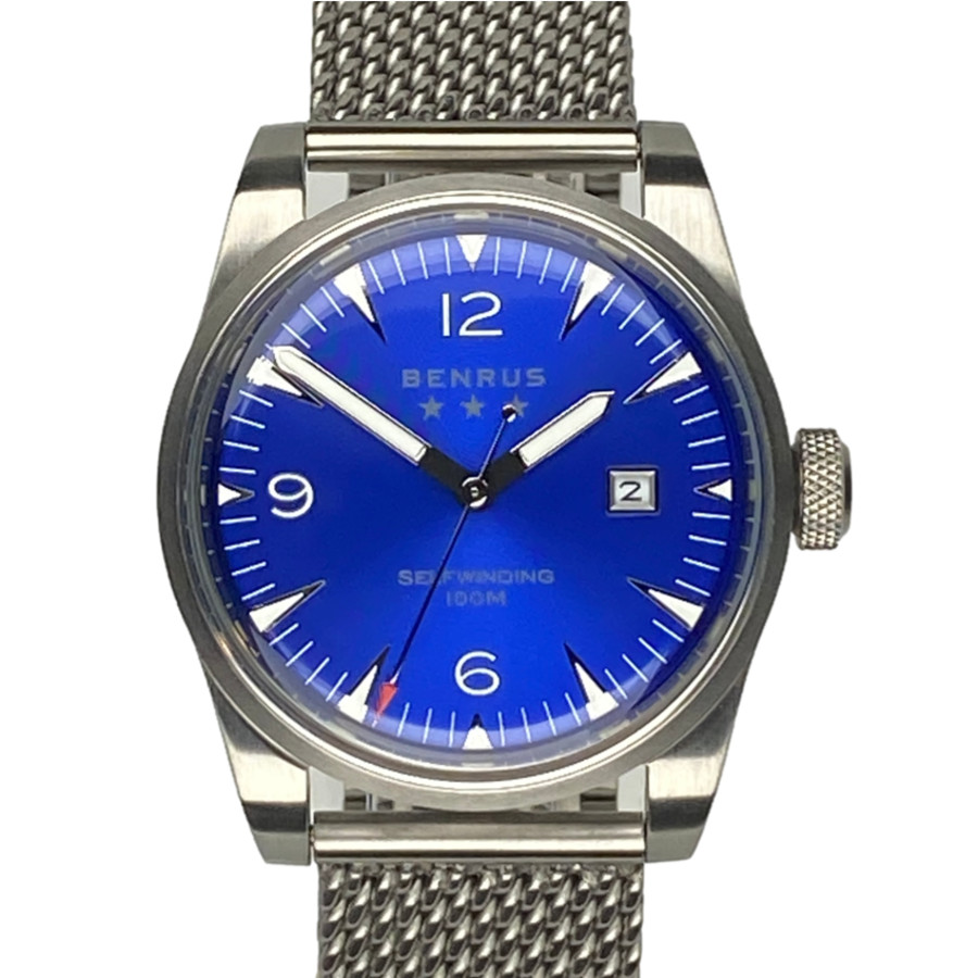 Benrus Classic Automatic Blue Dial Mens Watch C3-SA-BL-SM