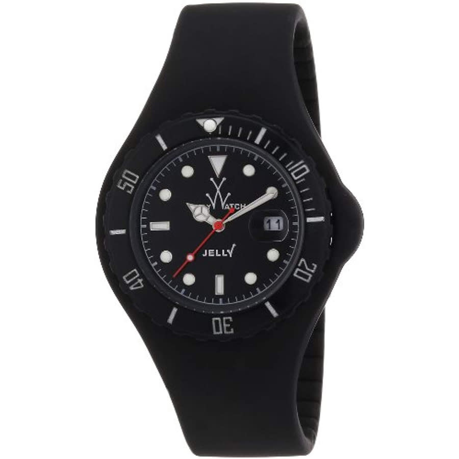 Toy Watch Jelly Black Dial Black Silicone Mens Watch JY02BK