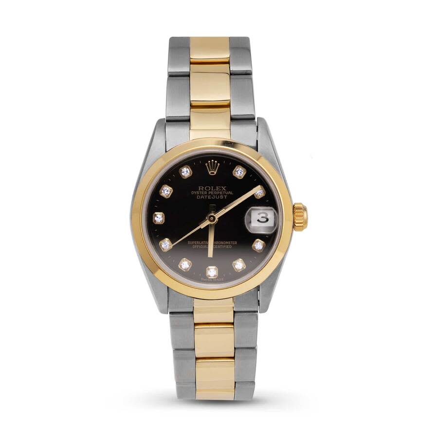 Preowned Rolex Datejust Automatic Diamond Black Dial Unisex Watch 78243 BKDO