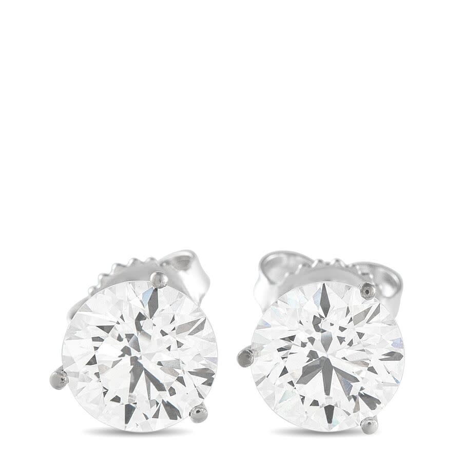 LB Exclusive 14K White Gold 4.10ct Lab Grown Diamond Stud Earrings LG03 091225