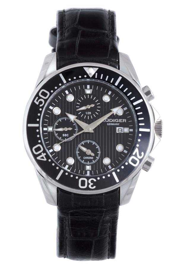 Rudiger Chemnitz Chronograph Black Dial Mens Watch R2001-04-007L 330$