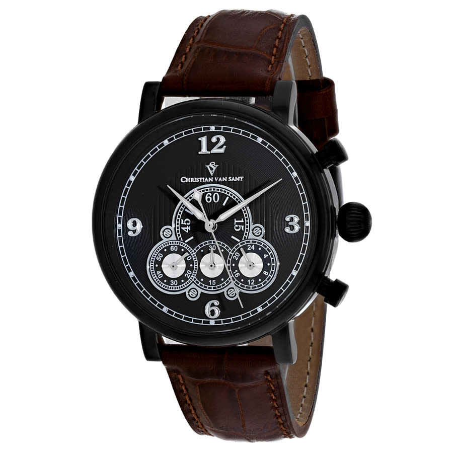 Christian Van Sant Dominion Chronograph Quartz Black Dial Mens Watch CV0713 298$