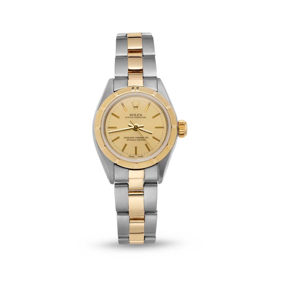 Preowned Rolex Oyster Perpetual Automatic Champagne Dial Ladies Watch 76233 CSO