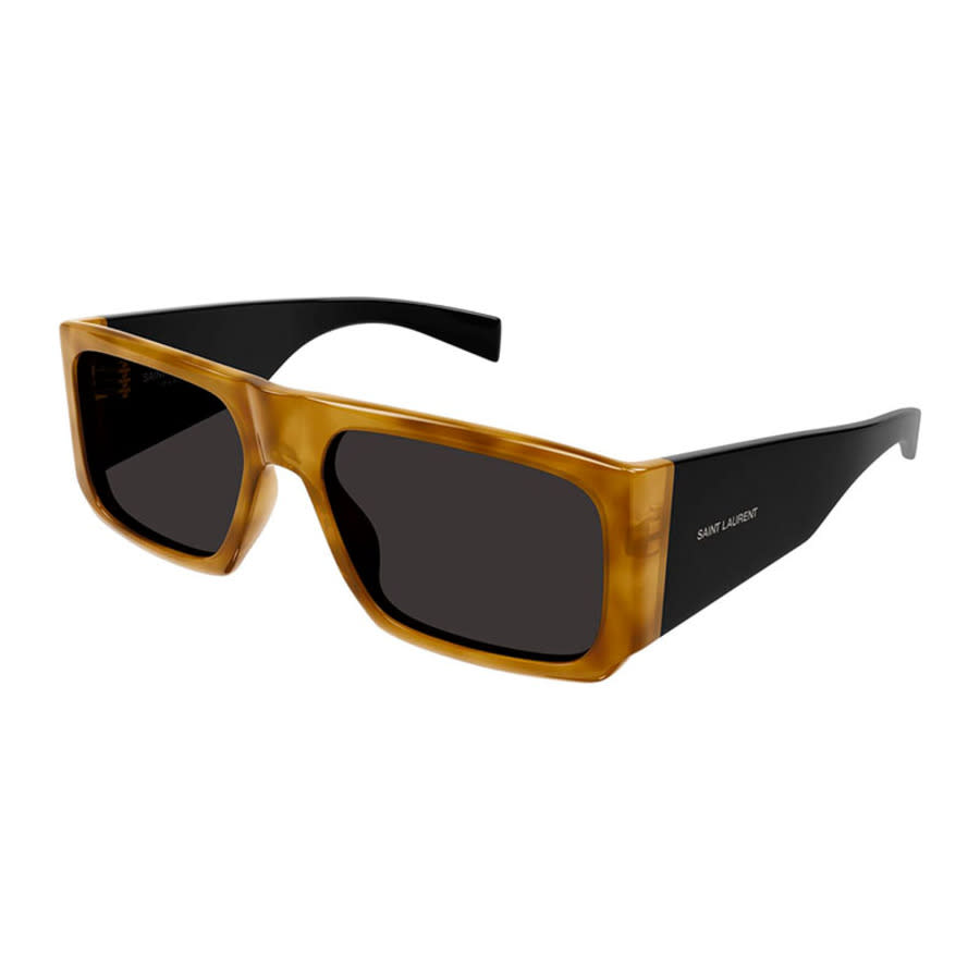 Saint Laurent SL635ACETATE005 Geometric Full Rim Sunglasses — Brown