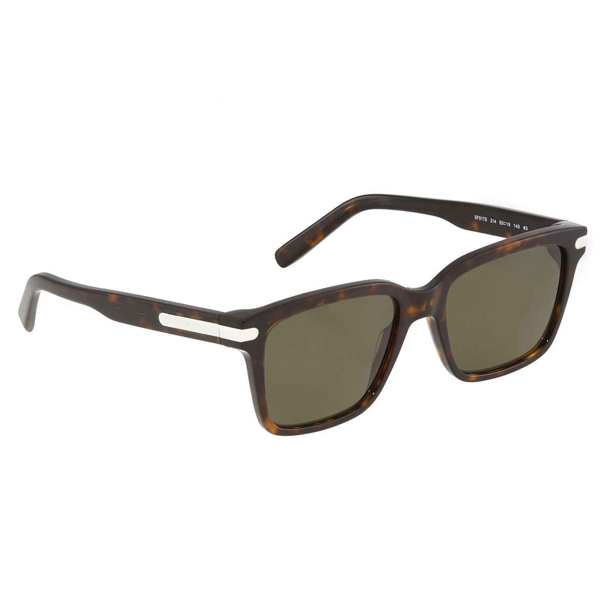 Ferragamo Green Lens Sqaure Sunglasses SF917S 38781 214 55 SF917S 38781 ...