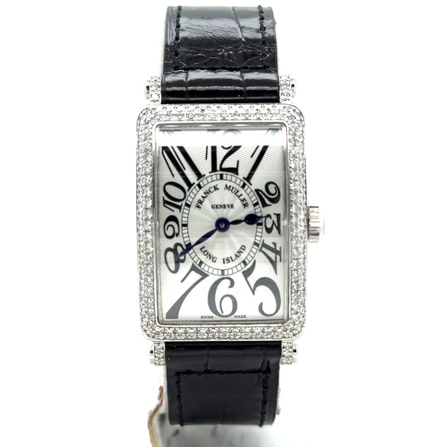 Pre-owned Franck Muller Long Island Quartz Diamond Silver Dial Ladies Watch 902 QZ D 13636$