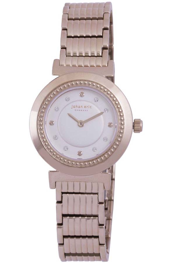 Johan Eric Djursland Round Rose Gold-tone Steel Swarovski Crystal Ladies Watch JE1200-09-009B