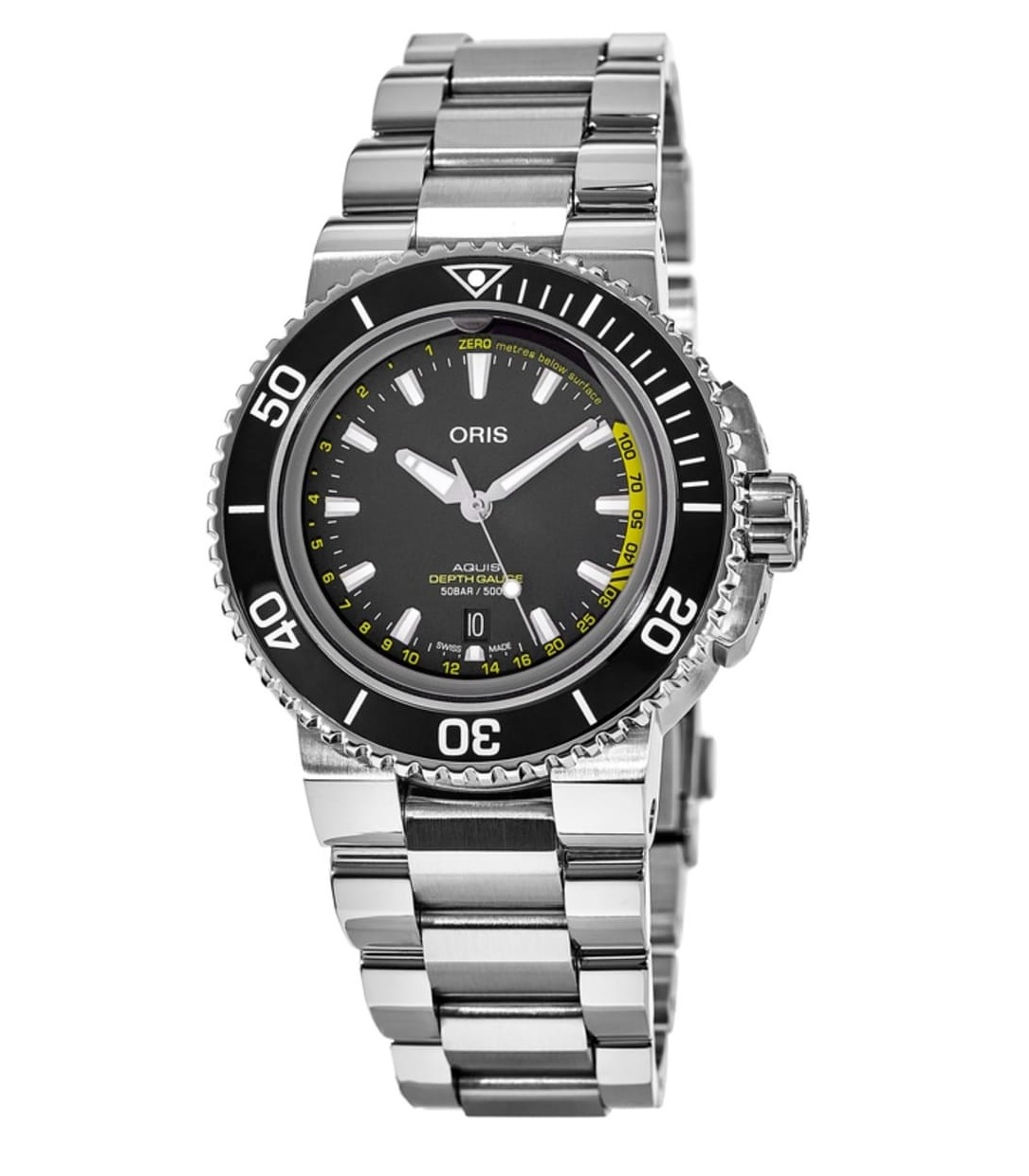Pre-owned Oris Aquis Depth Gauge Automatic Black Dial Mens Watch 01 733 7755 4154-Set MB 2495$