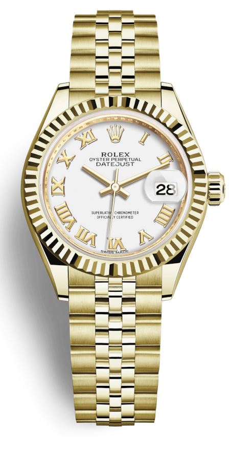 Rolex LadyDatejust White Dial Automatic 18ct Yellow Gold Jubilee Watch 279178WRJ