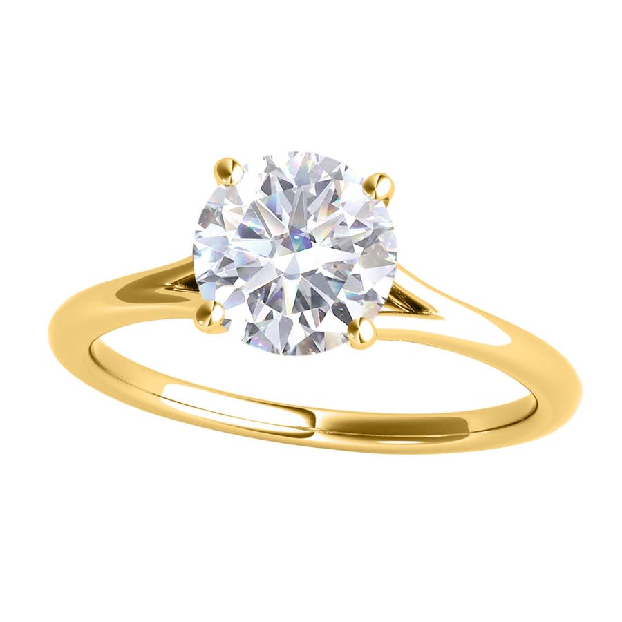 Maulijewels 14K Yellow Gold 1.50 Carat White Moissanite Diamond Engagement Wedding Ring In Ring Size 6