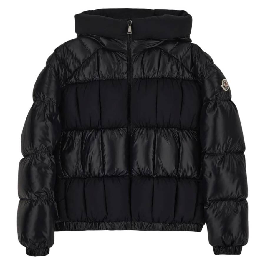 Moncler Girls Black Rengin Giubbotto Down Puffer Jacket, Size 6A