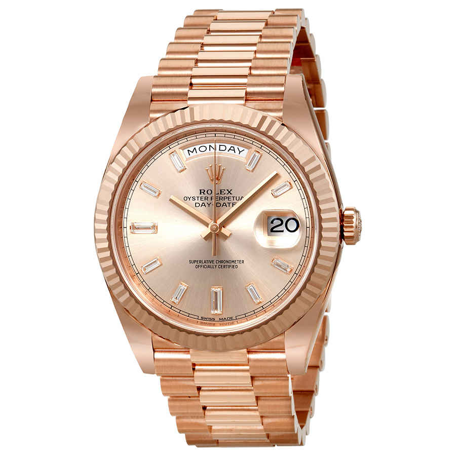 Rolex President Day Date Rose Dial Mens Watch 228235SNDP