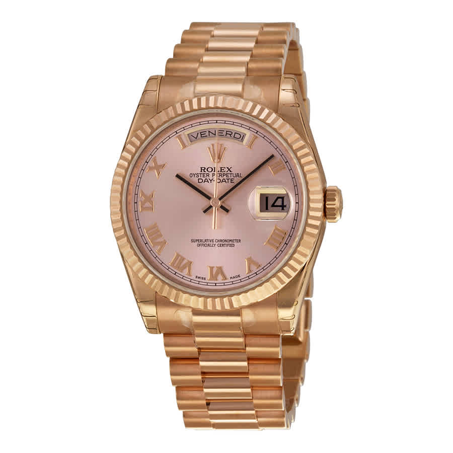 Rolex DayDate Champagne Dial 18K Everose Gold President Automatic Mens Watch 118235CRP