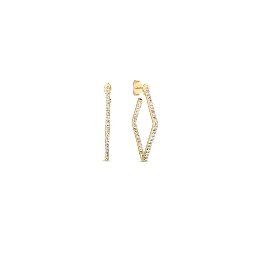 Roberto Coin Perfect Diamond Hoops Collection Yellow Gold Diamonds Earrings 111456AYERX0 4075$
