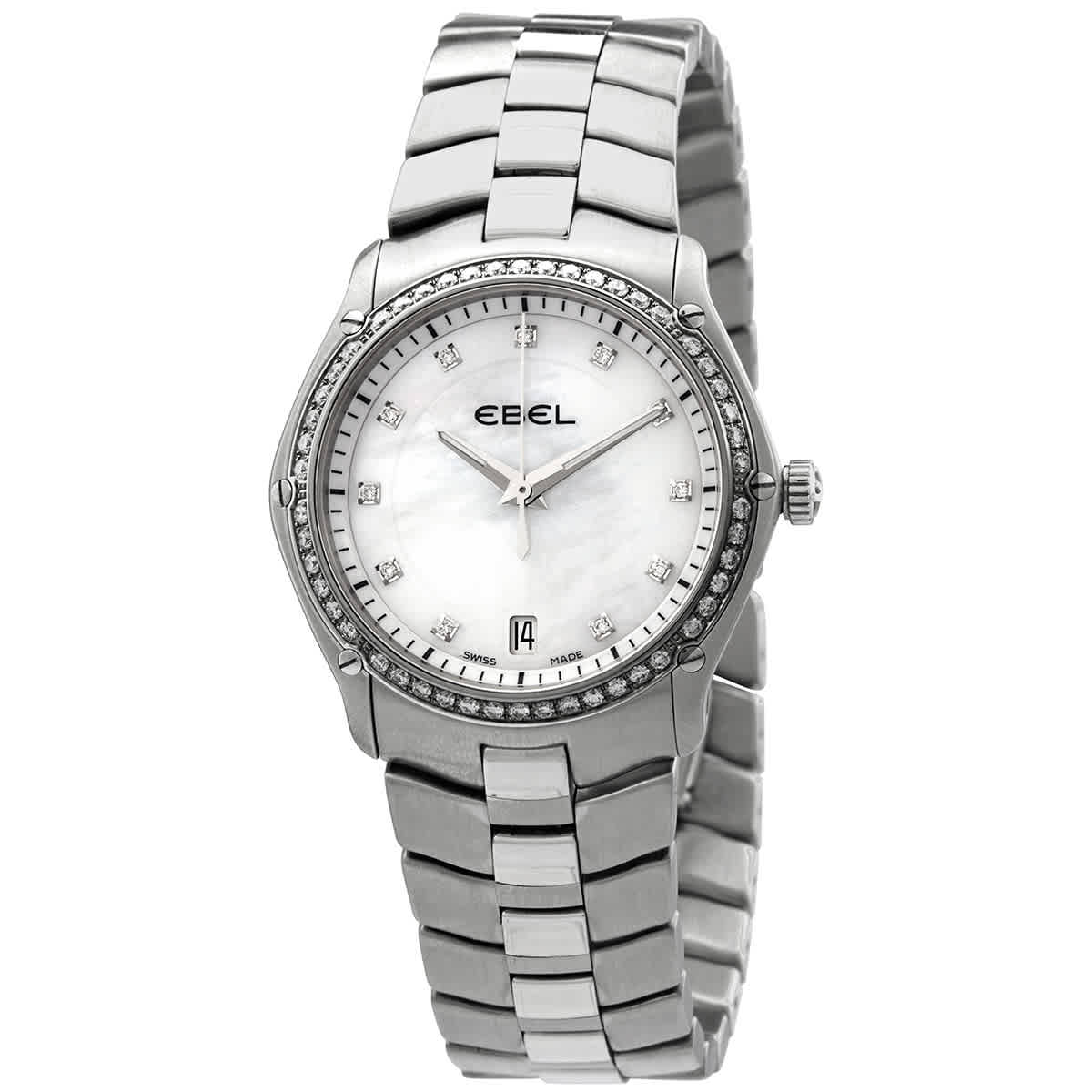 Ebel Classic Sport Mother of Pearl Dial Diamond Bezel Ladies Watch 1215987