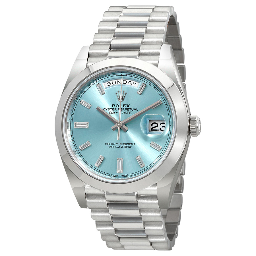 Preowned Rolex DayDate 40 Ice Blue Dial Mens Watch 228206IBLDP