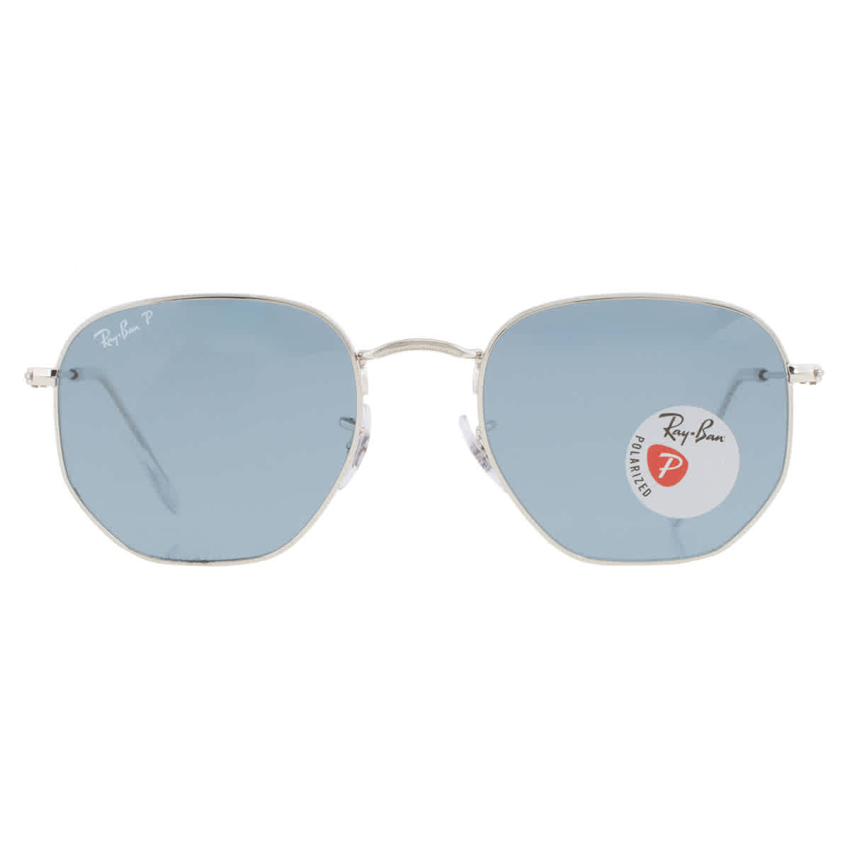 Ray-Ban RB3548N Hexagonal Asian Fit Polarized 003/02 Men's Sunglasses Silver Size 54