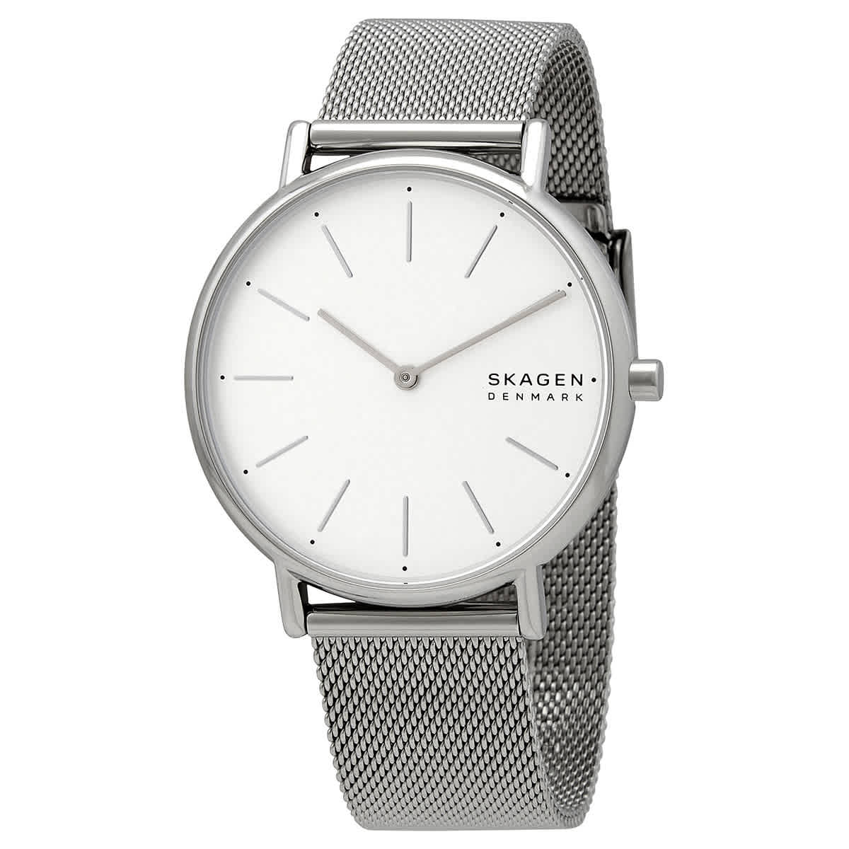 Skagen Signatur Quartz White Dial Stainless Steel Mesh Ladies Watch SKW2785 86$