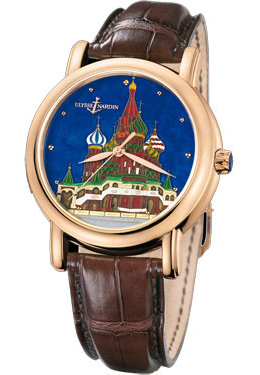 Ulysse Nardin Kremlin Genuine Enamel Cloisonne Leather Automatic Mens Watch 136-11-KREM 117575$
