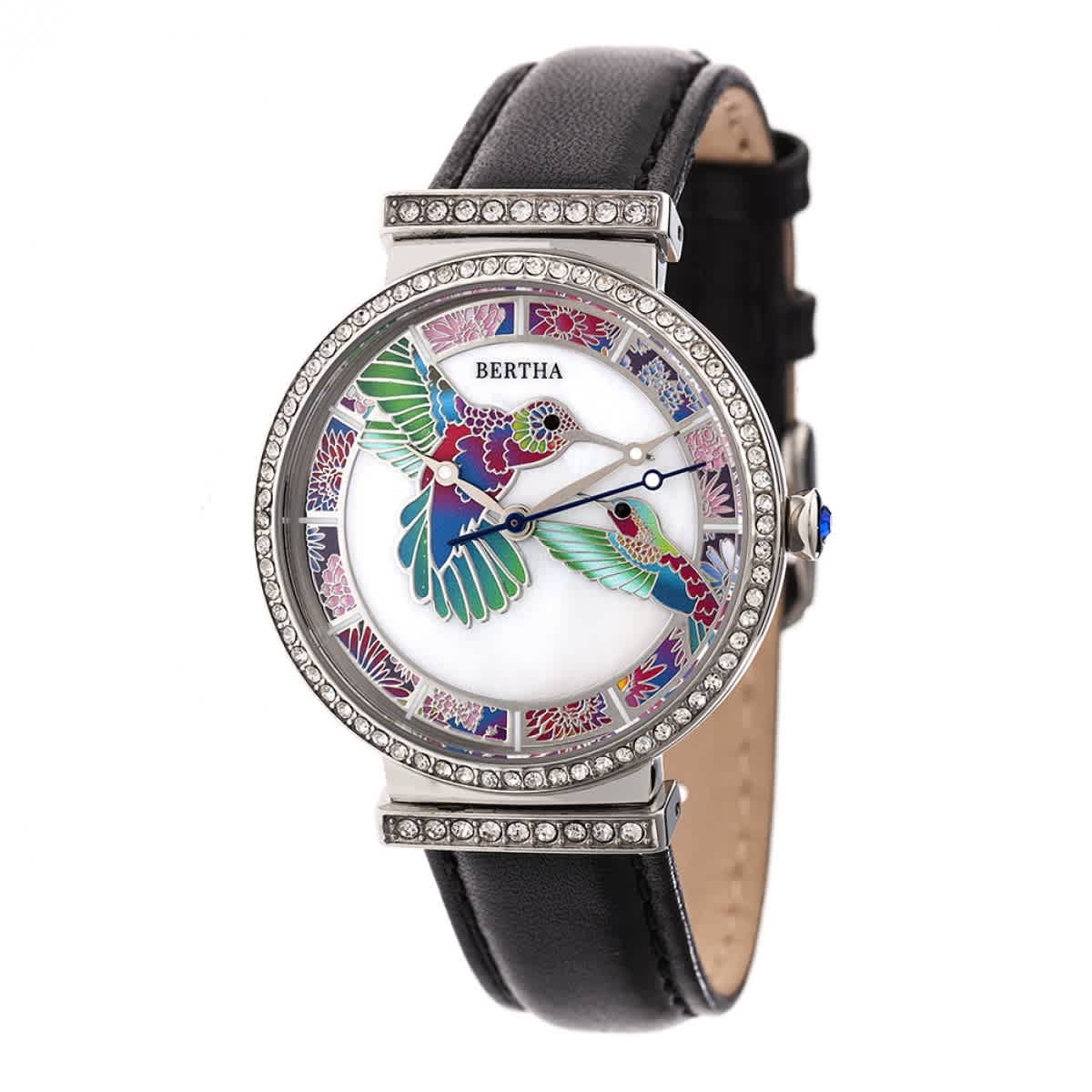 Bertha Emily Crystal Mother of Pearl Dial Ladies Watch BR7804 165$