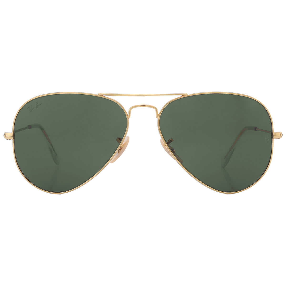 Ray-Ban Unisex Sunglass Aviator | Aviation Collection - Frame color: Arista Gold, Lens color: G-15 Green