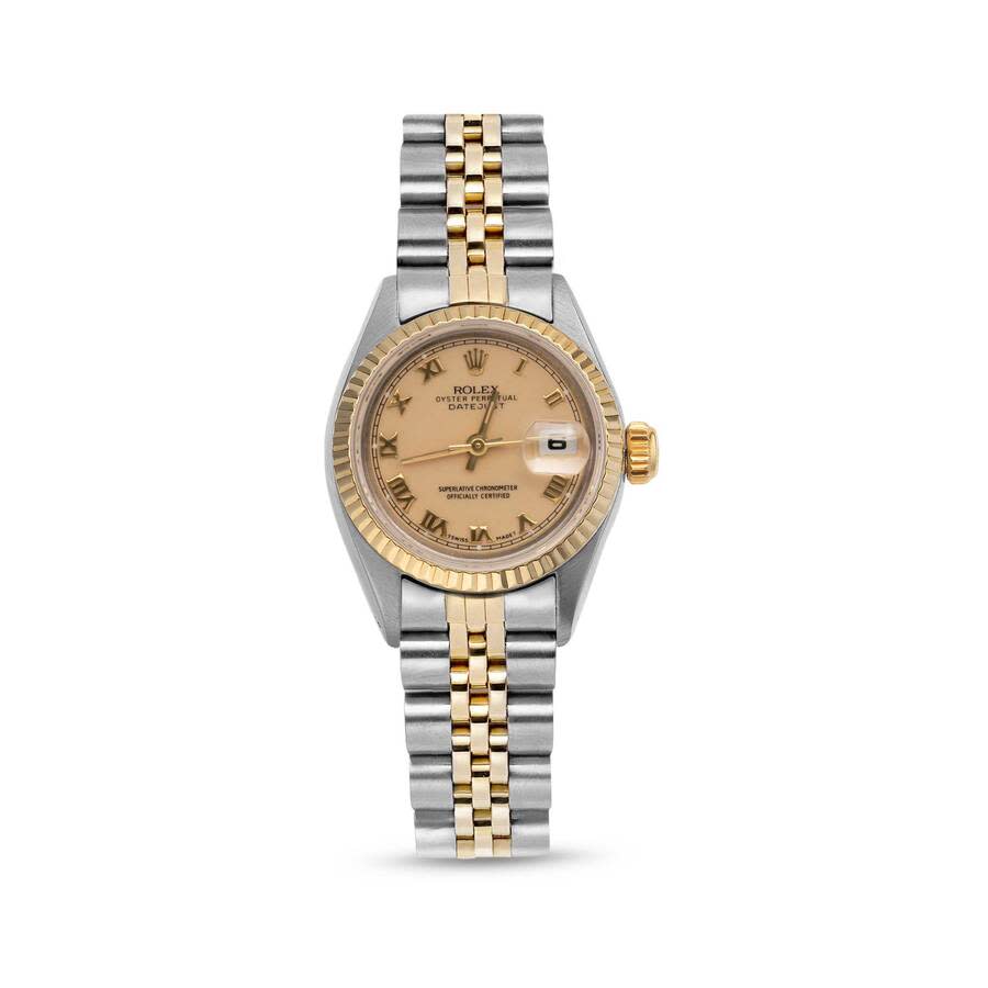 Preowned Rolex Datejust Automatic Chronometer Champagne Dial Ladies Watch 69174 CRJ