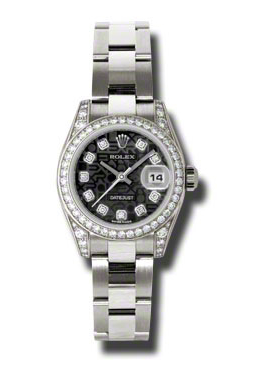 Rolex Lady Datejust 26 Black Dial 18K White Gold Oyster Bracelet Automatic Watch 179159BKJDO