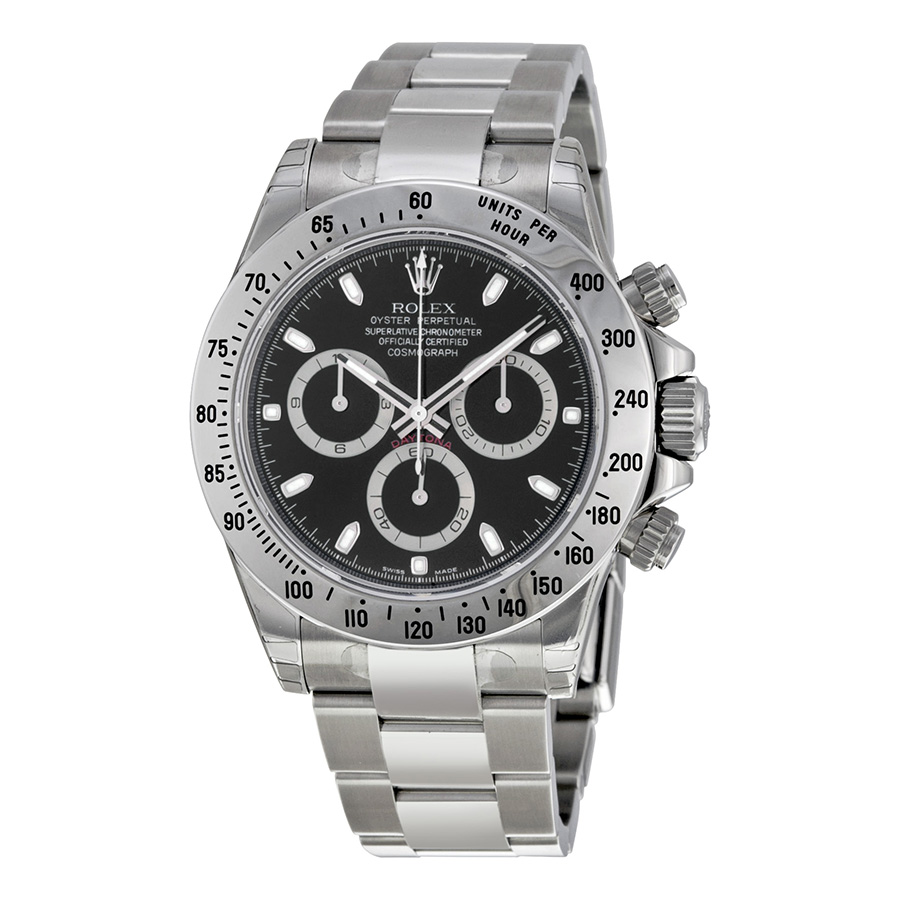 Preowned Rolex Cosmograph Daytona Chronograph Black Dial Mens Watch 116520BKSO