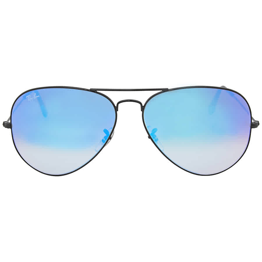 Ray-Ban Unisex Sunglass Aviator Flash Lenses Gradient -  Frame color: Black, Lens color: Solid Color