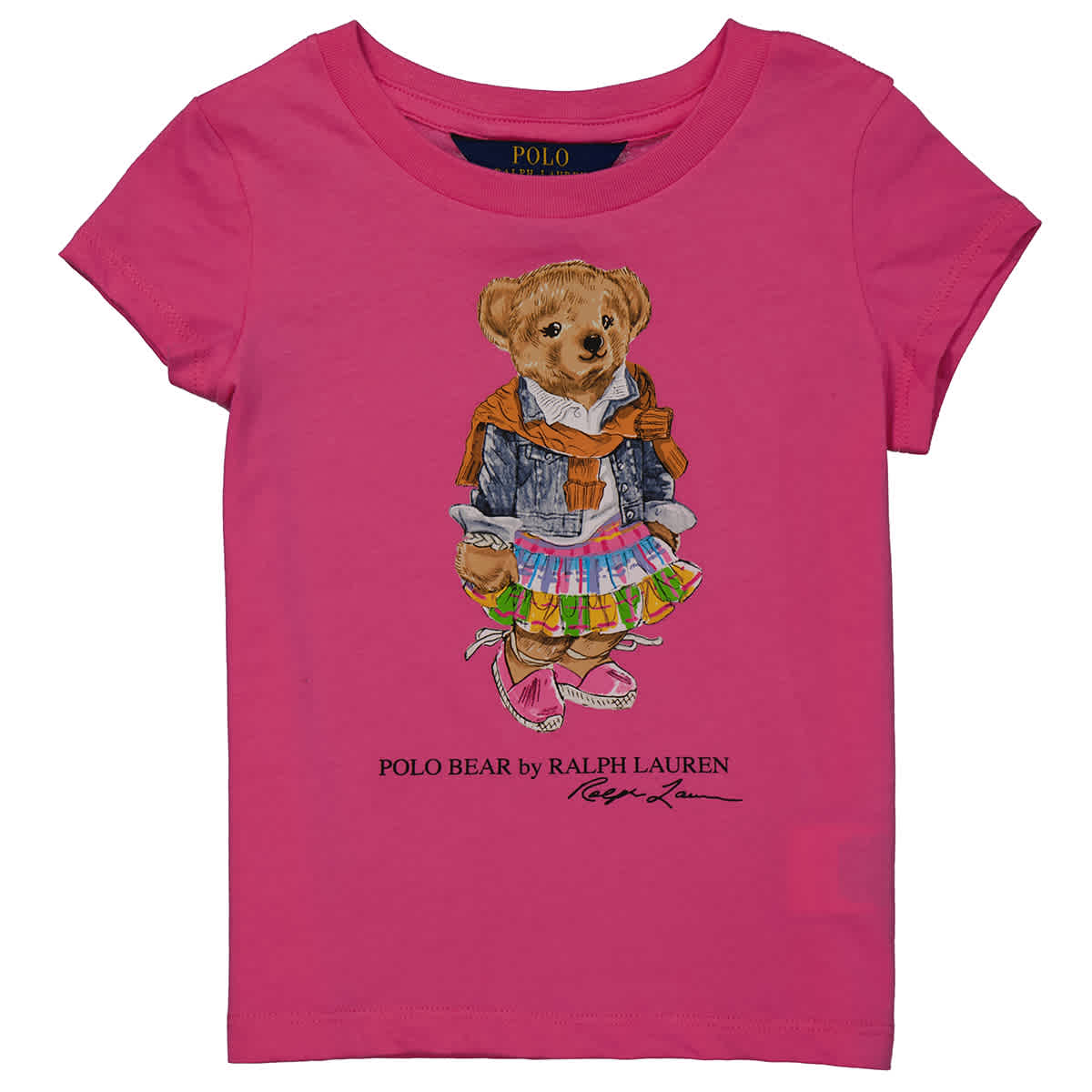 Polo Ralph Lauren Kids Polo Bear Pink Cotton T-shirt