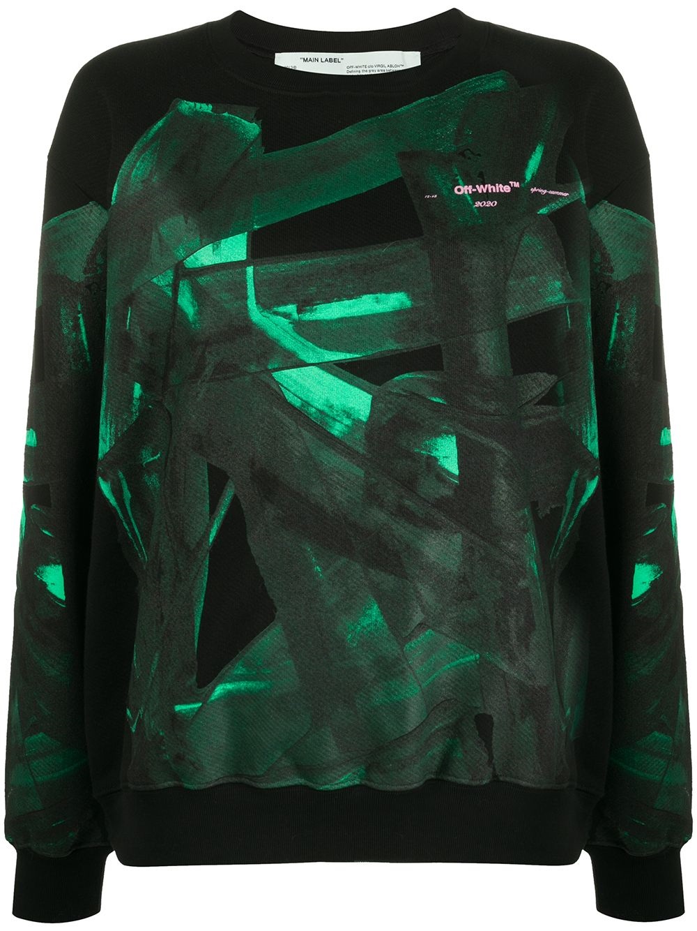 green and black off white hoodie