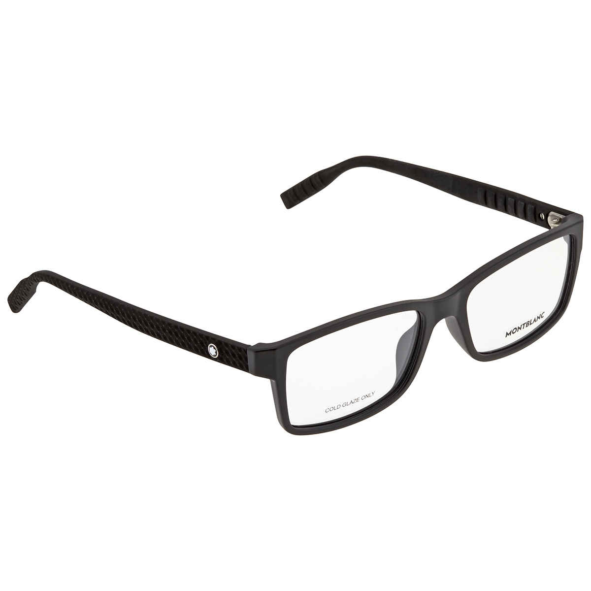 Montblanc Men S Black Rectangle Eyeglasses Mb0066o001 56 Mb0066o001 56