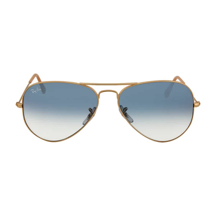 Ray-Ban Unisex Sunglass Aviator Gradient - Frame color: Arista Gold, Lens color: Clear Gradient Blue