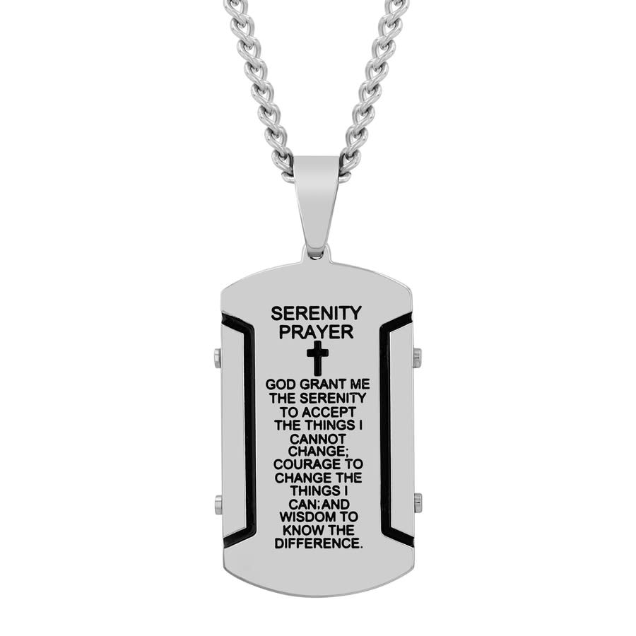 Robert Alton Stainless Steel Serenity Prayer Mens Dog Tag Necklace 45$