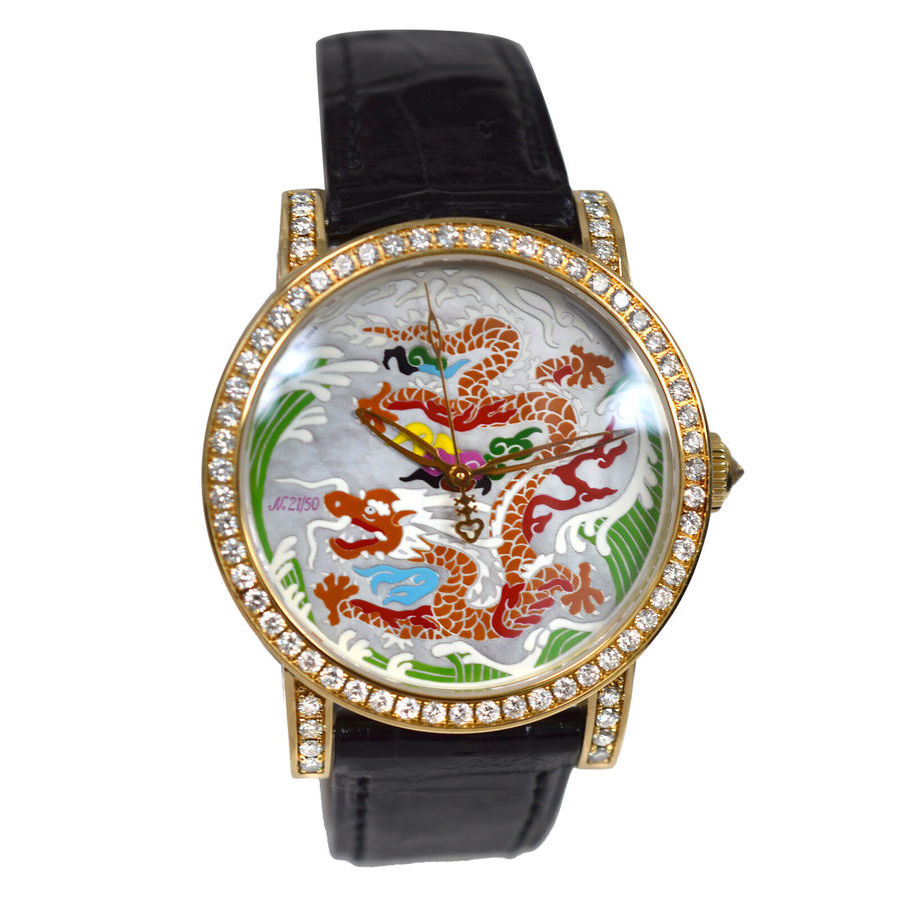 Pre-owned Corum Dragon Enamel Automatic Diamond Mens Watch 982.202.65