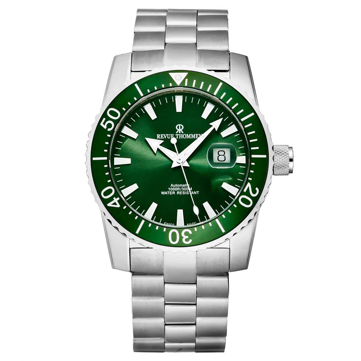 Revue Thommen Diver Automatic Green Dial Mens Watch 17030.2134