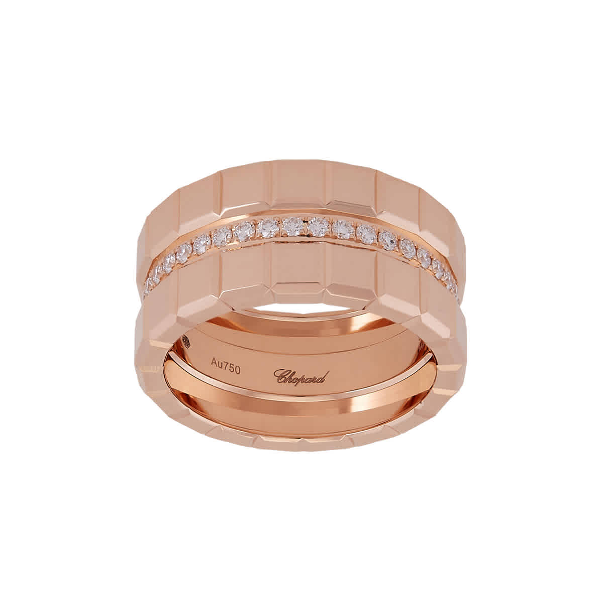 Chopard Ice Cube 18K Rose Gold Diamond Ring Size 56 3748$