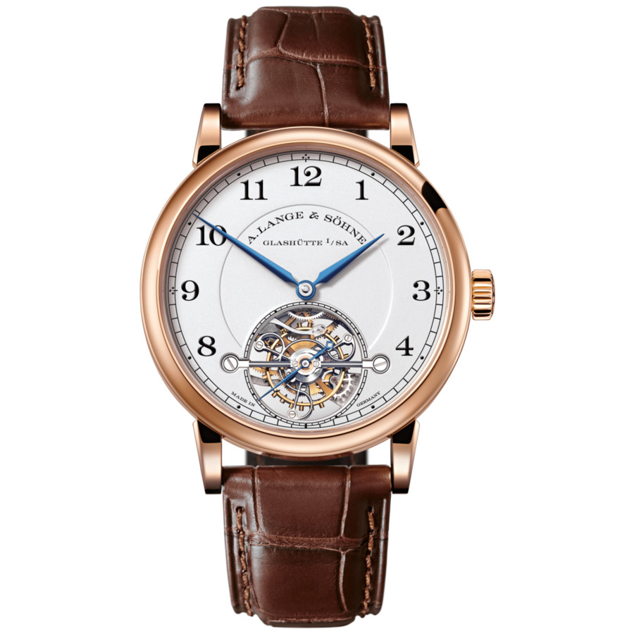 A. Lange and Sohne 1815 Tourbillon Silver Dial 18K Rose Gold Mens Watch 730.032