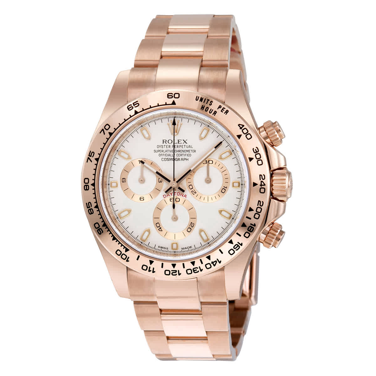 Rolex Cosmograph Daytona Ivory Dial 18K Everose Gold Oyster Bracelet Automatic Mens Watch 116505IVSO