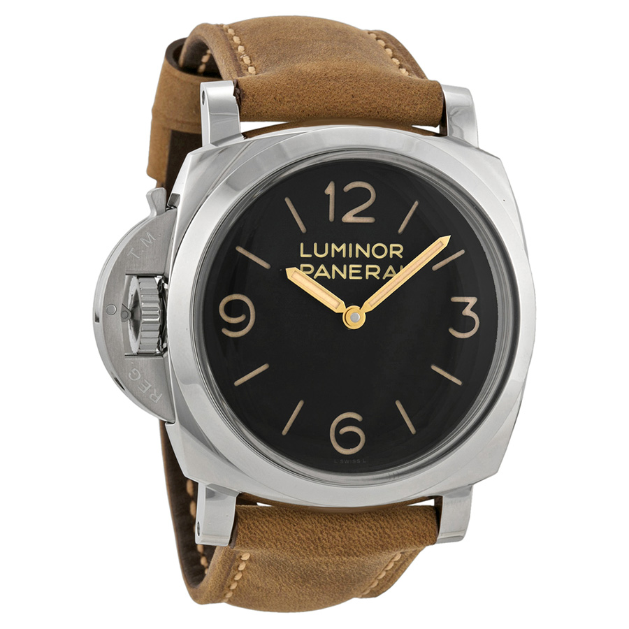Pre-owned Panerai Luminor 1950 Left-Handed 3 Days Acciaio Black Dial Mens Watch PAM00557 6318$