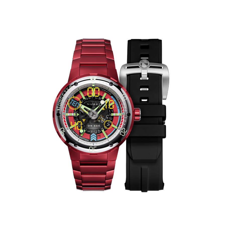 Nubeo Mariner 9 Red Dial Mens Watch NB-6090-55 370$