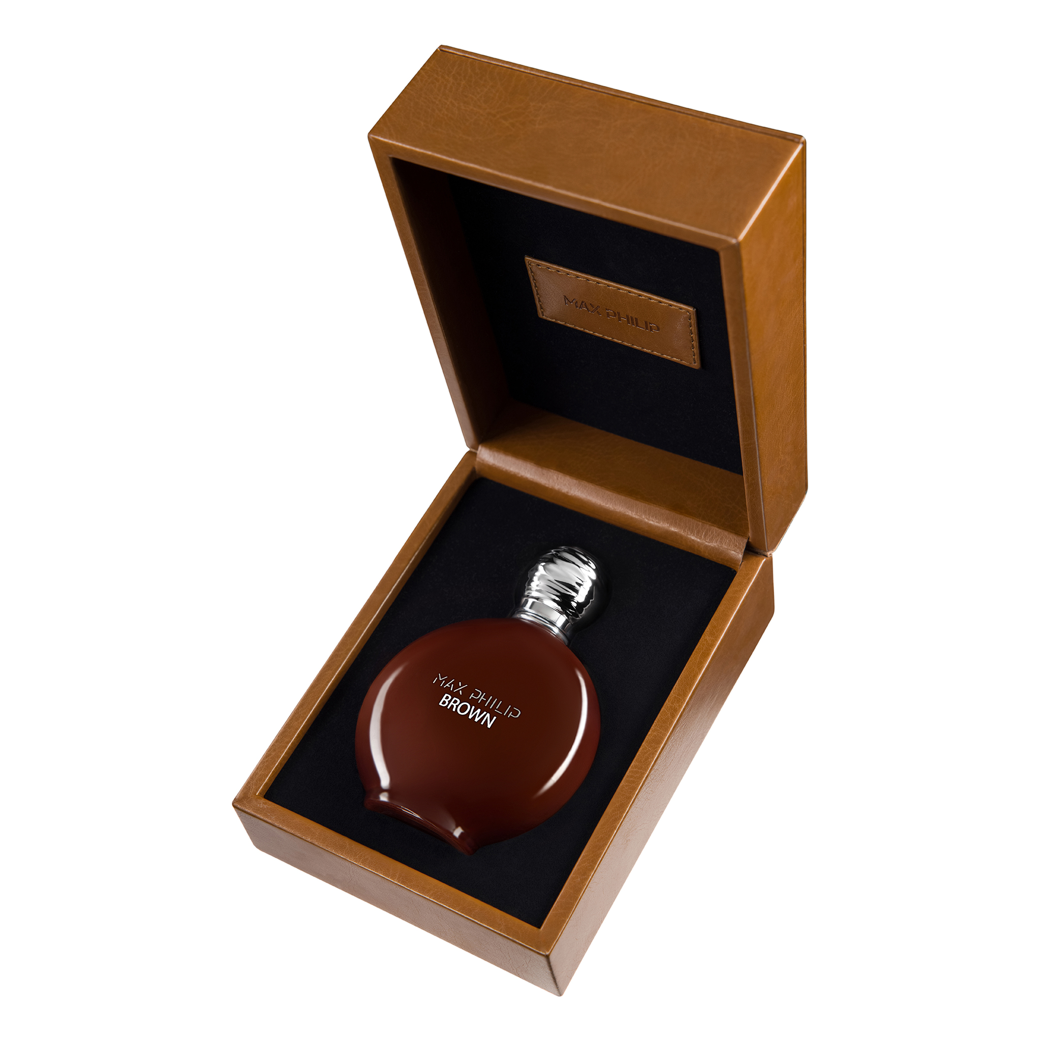 Max Philip Unisex Brown EDP 3.4 oz + Leather Box Fragrances 795847835501