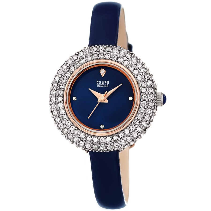 Burgi Quartz Diamond Blue Dial Ladies Watch BUR195BU